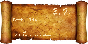 Borhy Ida névjegykártya