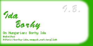 ida borhy business card